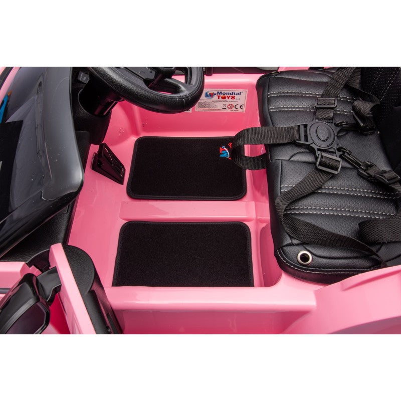 Auto Elettrica Macchina per Bambini 12V Range Rover Evoque con Ruote in Gomma e Tappetini Omaggio – Variante Rosa