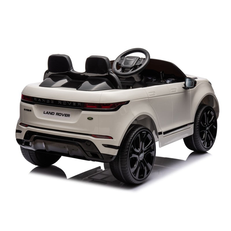 Auto Elettrica Macchina per Bambini 12V Range Rover Evoque con Ruote in Gomma e Tappetini Omaggio – Variante Bianco