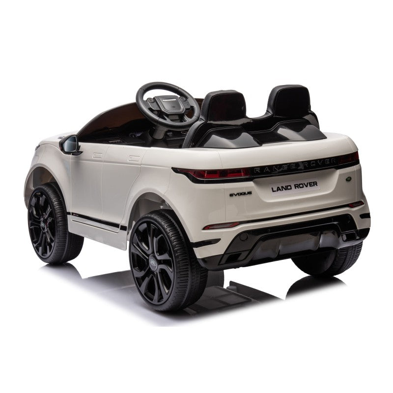 Auto Elettrica Macchina per Bambini 12V Range Rover Evoque con Ruote in Gomma e Tappetini Omaggio – Variante Bianco
