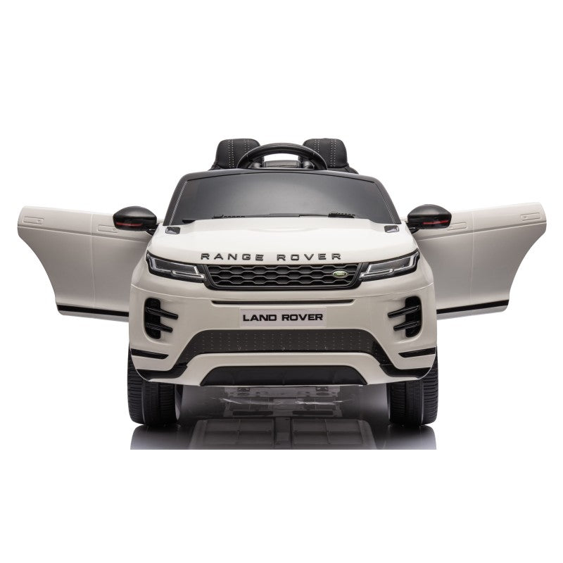Auto Elettrica Macchina per Bambini 12V Range Rover Evoque con Ruote in Gomma e Tappetini Omaggio – Variante Bianco