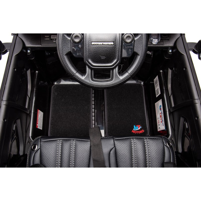 Auto Elettrica Macchina per Bambini 12V Range Rover Evoque con Ruote in Gomma e Tappetini Omaggio – Variante Nero