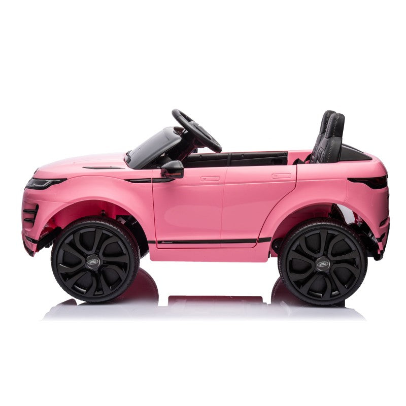 Auto Elettrica Macchina per Bambini 12V Range Rover Evoque con Ruote in Gomma e Tappetini Omaggio – Variante Rosa