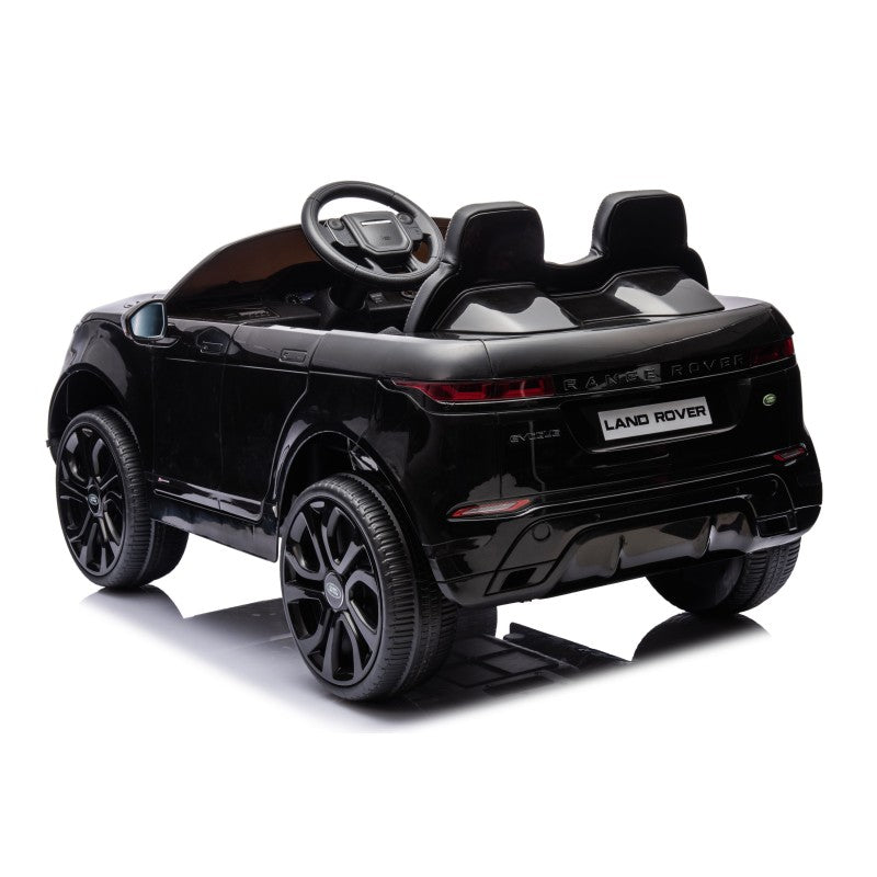 Auto Elettrica Macchina per Bambini 12V Range Rover Evoque con Ruote in Gomma e Tappetini Omaggio – Variante Nero