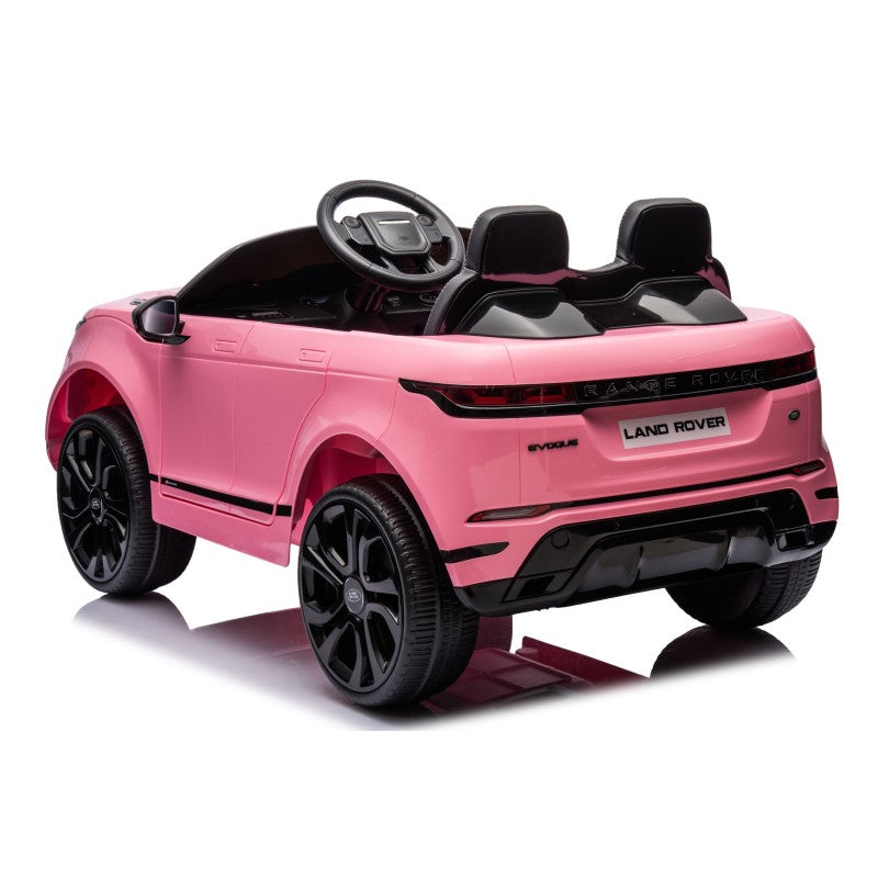 Auto Elettrica Macchina per Bambini 12V Range Rover Evoque con Ruote in Gomma e Tappetini Omaggio – Variante Rosa
