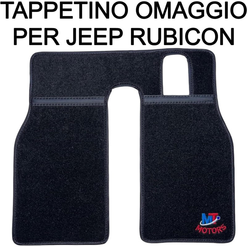 Auto Elettrica Macchina per Bambini 2 Posti Jeep Wrangler Rubicon 12V Fuoristrada con Ruote in Gomma Sedile in Pelle Telecomando – Variante Rosso