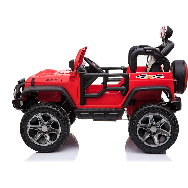 Auto Elettrica Macchina Per Bambini 2 Posti Maxi Fuoristrada 12V con Telecomando Ruote in Gomma – Variante Rosso
