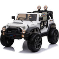 Auto Elettrica Macchina Per Bambini 2 Posti Maxi Fuoristrada 12V con Telecomando Ruote in Gomma – Variante Bianco