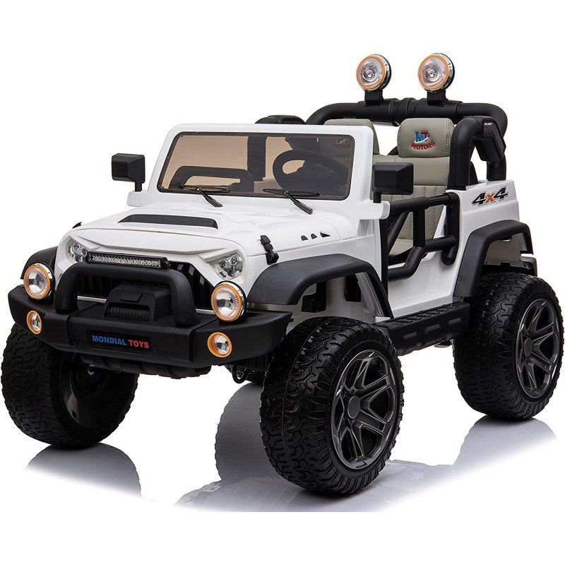 Auto Elettrica Macchina Per Bambini 2 Posti Maxi Fuoristrada 12V con Telecomando Ruote in Gomma – Variante Bianco
