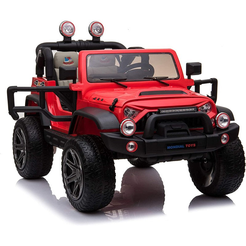 Auto Elettrica Macchina Per Bambini 2 Posti Maxi Fuoristrada 12V con Telecomando Ruote in Gomma – Variante Rosso