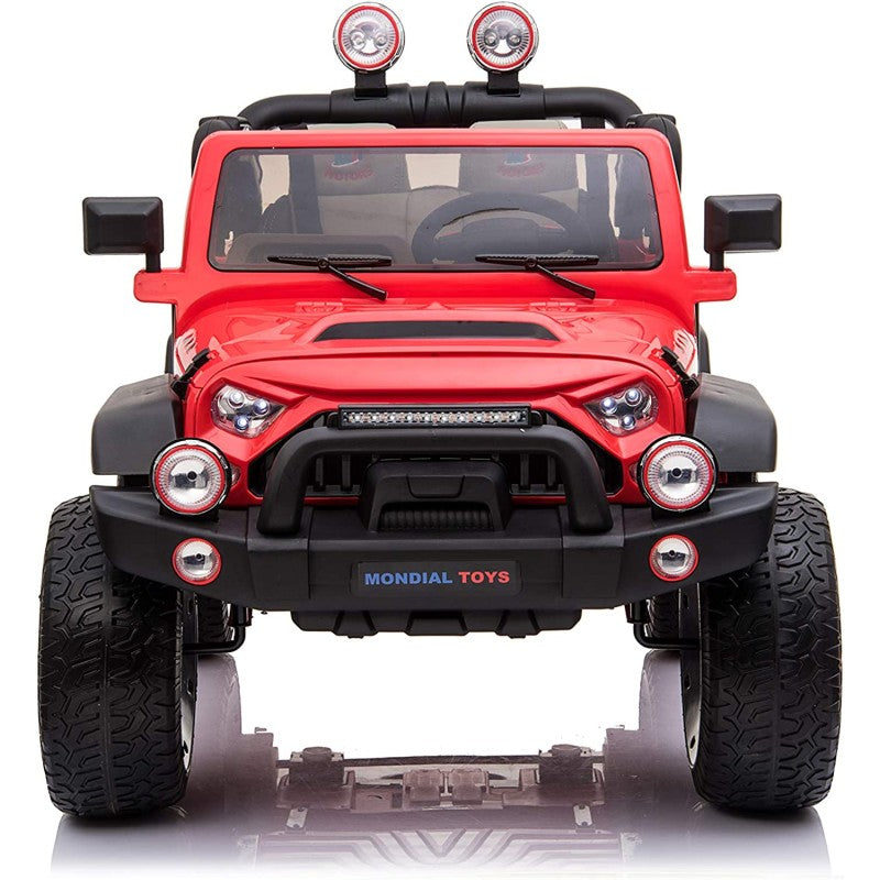Auto Elettrica Macchina Per Bambini 2 Posti Maxi Fuoristrada 12V con Telecomando Ruote in Gomma – Variante Rosso