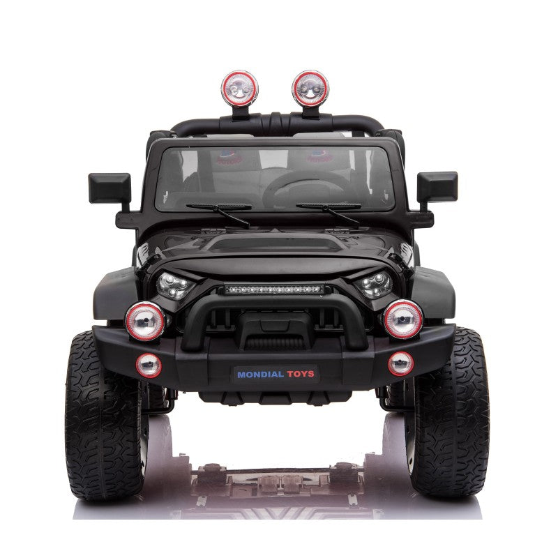 Auto Elettrica Macchina Per Bambini 2 Posti Maxi Fuoristrada 12V con Telecomando Ruote in Gomma – Variante Nero