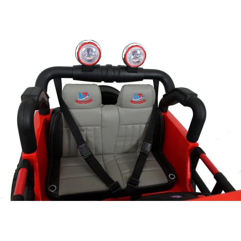 Auto Elettrica Macchina Per Bambini 2 Posti Maxi Fuoristrada 12V con Telecomando Ruote in Gomma – Variante Rosso