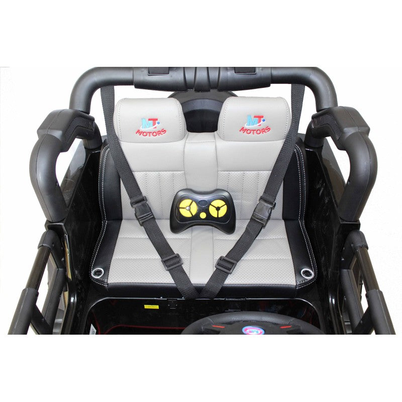 Auto Elettrica Macchina Per Bambini 2 Posti Maxi Fuoristrada 12V con Telecomando Ruote in Gomma – Variante Nero