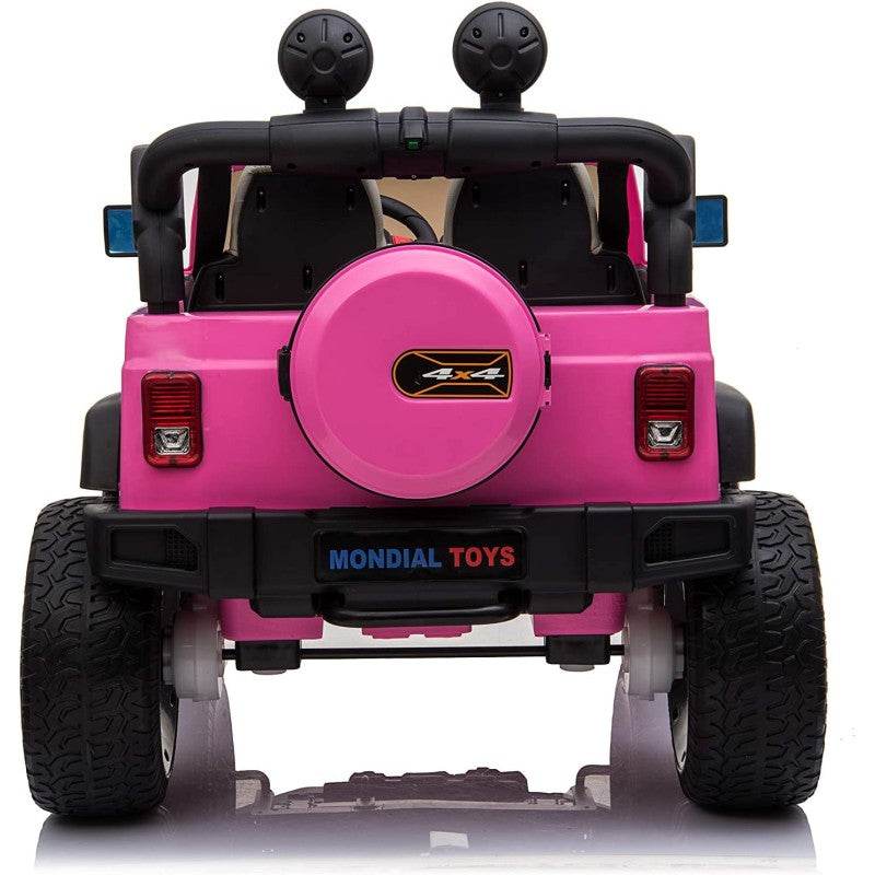 Auto Elettrica Macchina Per Bambini 2 Posti Maxi Fuoristrada 12V con Telecomando Ruote in Gomma – Variante Rosa