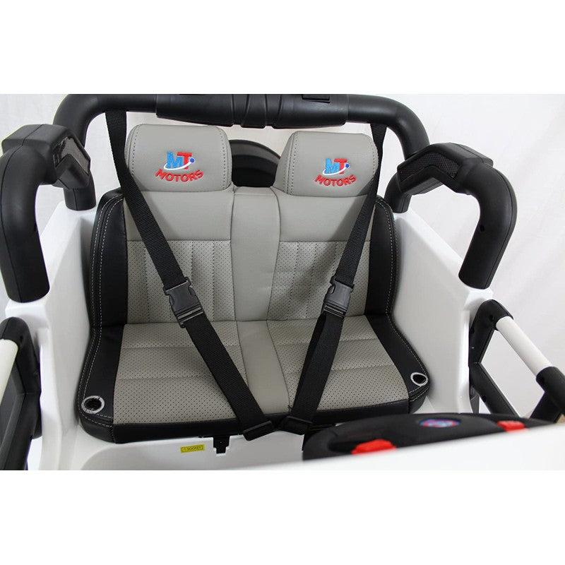 Auto Elettrica Macchina Per Bambini 2 Posti Maxi Fuoristrada 12V con Telecomando Ruote in Gomma – Variante Bianco