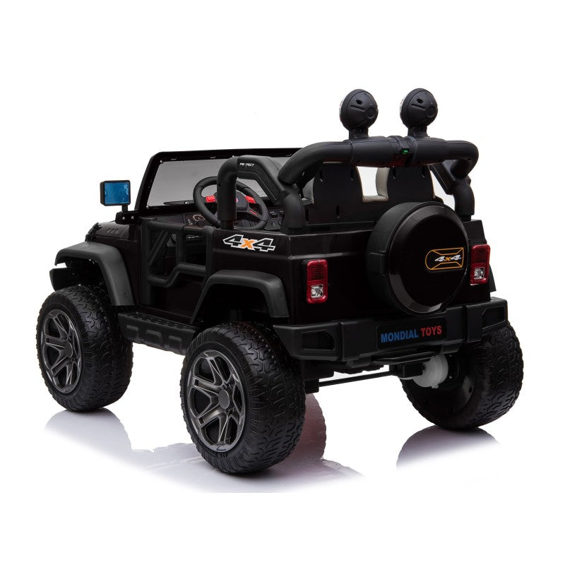 Auto Elettrica Macchina Per Bambini 2 Posti Maxi Fuoristrada 12V con Telecomando Ruote in Gomma – Variante Nero