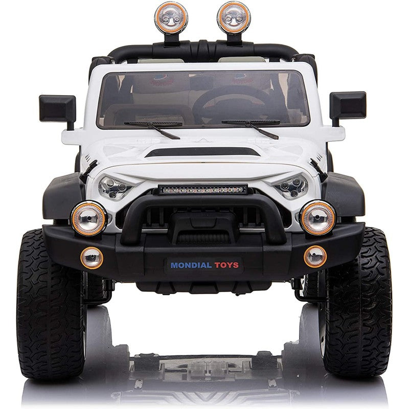Auto Elettrica Macchina Per Bambini 2 Posti Maxi Fuoristrada 12V con Telecomando Ruote in Gomma – Variante Bianco