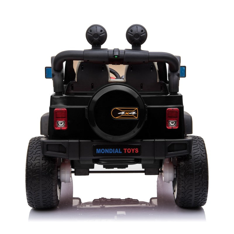 Auto Elettrica Macchina Per Bambini 2 Posti Maxi Fuoristrada 12V con Telecomando Ruote in Gomma – Variante Nero