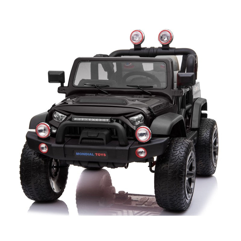 Auto Elettrica Macchina Per Bambini 2 Posti Maxi Fuoristrada 12V con Telecomando Ruote in Gomma – Variante Nero