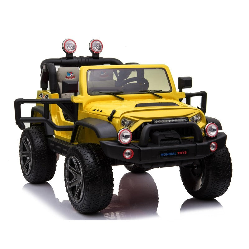 Auto Elettrica Macchina Per Bambini 2 Posti Maxi Fuoristrada 12V con Telecomando Ruote in Gomma – Variante Giallo