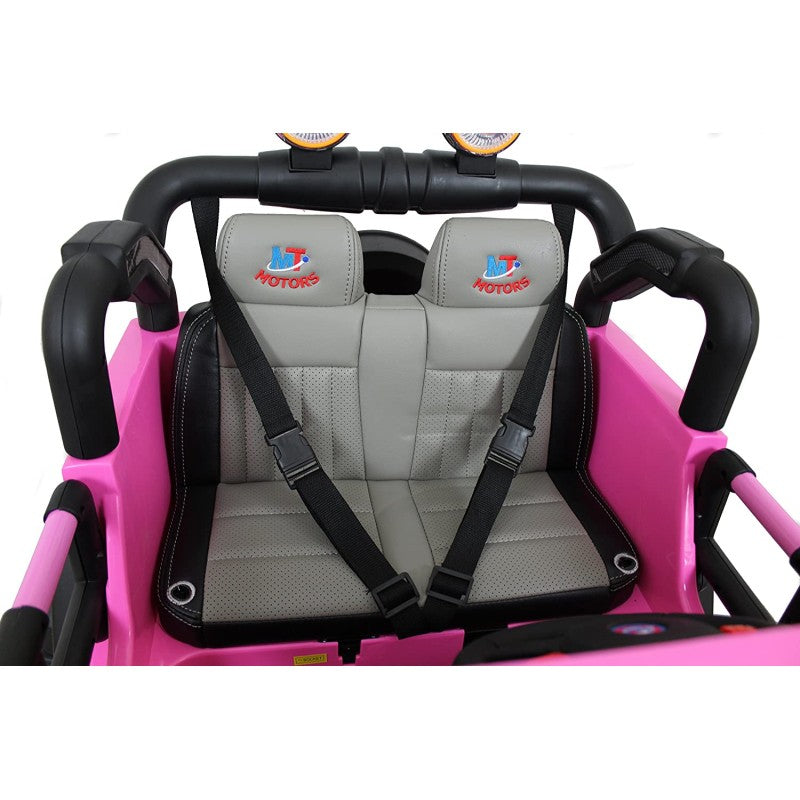 Auto Elettrica Macchina Per Bambini 2 Posti Maxi Fuoristrada 12V con Telecomando Ruote in Gomma – Variante Rosa