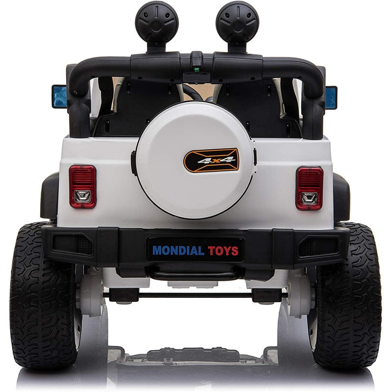 Auto Elettrica Macchina Per Bambini 2 Posti Maxi Fuoristrada 12V con Telecomando Ruote in Gomma – Variante Bianco