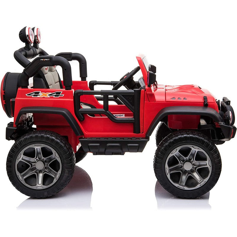 Auto Elettrica Macchina Per Bambini 2 Posti Maxi Fuoristrada 12V con Telecomando Ruote in Gomma – Variante Rosso