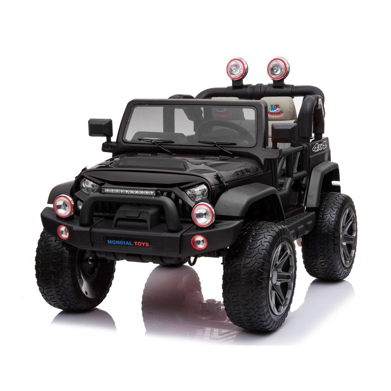 Auto Elettrica Macchina Per Bambini 2 Posti Maxi Fuoristrada 12V con Telecomando Ruote in Gomma – Variante Nero