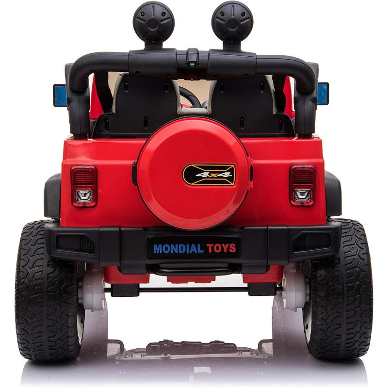 Auto Elettrica Macchina Per Bambini 2 Posti Maxi Fuoristrada 12V con Telecomando Ruote in Gomma – Variante Rosso