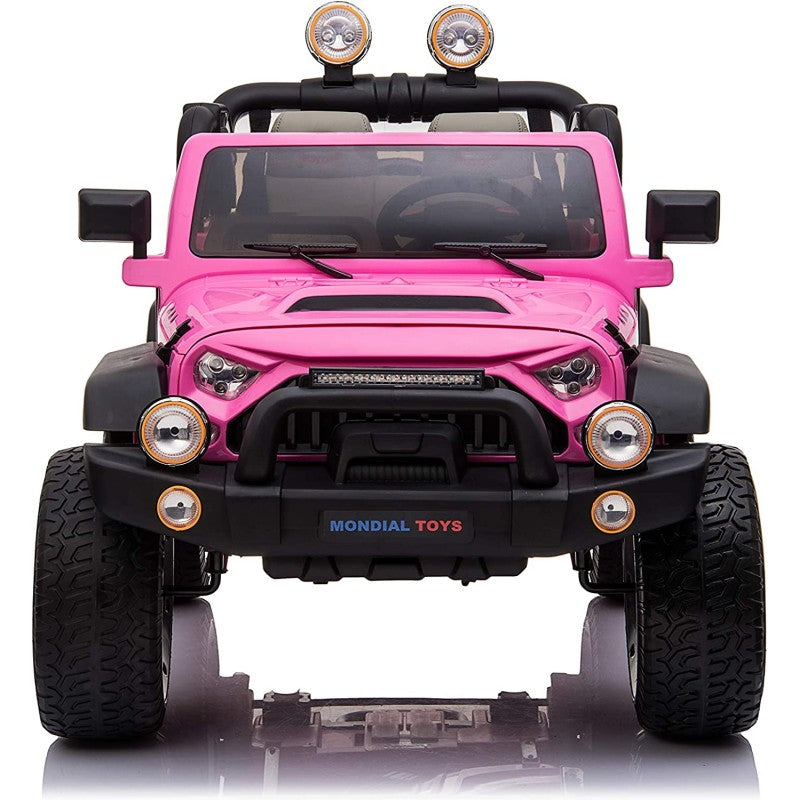 Auto Elettrica Macchina Per Bambini 2 Posti Maxi Fuoristrada 12V con Telecomando Ruote in Gomma – Variante Rosa