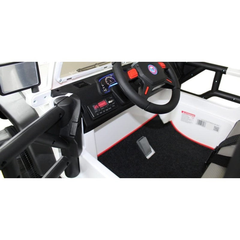 Auto Elettrica Macchina Per Bambini 2 Posti Maxi Fuoristrada 12V con Telecomando Ruote in Gomma – Variante Bianco