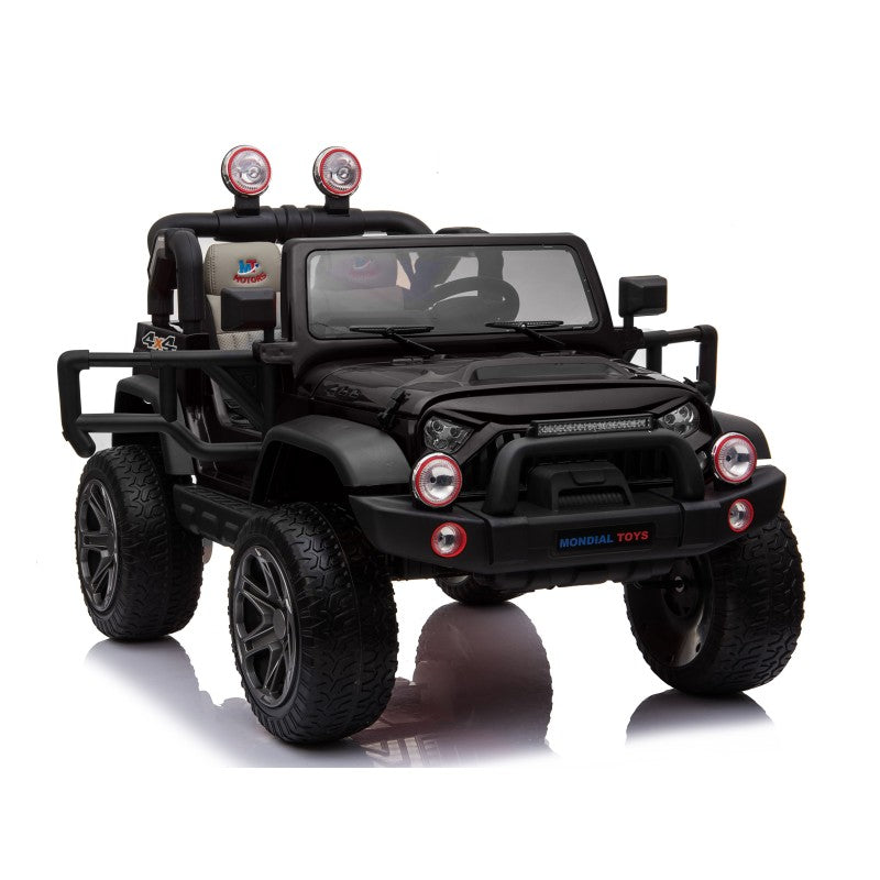 Auto Elettrica Macchina Per Bambini 2 Posti Maxi Fuoristrada 12V con Telecomando Ruote in Gomma – Variante Nero