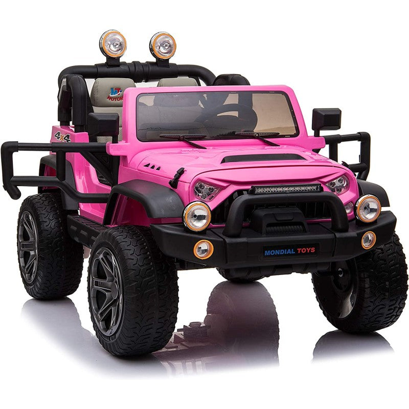 Auto Elettrica Macchina Per Bambini 2 Posti Maxi Fuoristrada 12V con Telecomando Ruote in Gomma – Variante Rosa