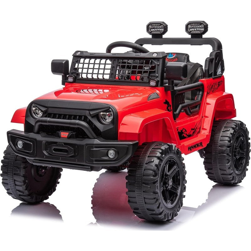Auto Elettrica Macchina per Bambini Baby Fuoristrada 12V con Sedile in Pelle Tappetini Omaggio Full Optional - Rosso