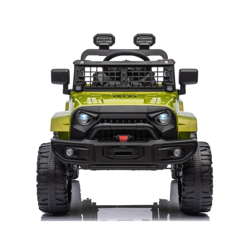 Auto Elettrica Macchina per Bambini Baby Fuoristrada 12V con Sedile in Pelle Tappetini Omaggio Full Optional – Variante Verde Militare