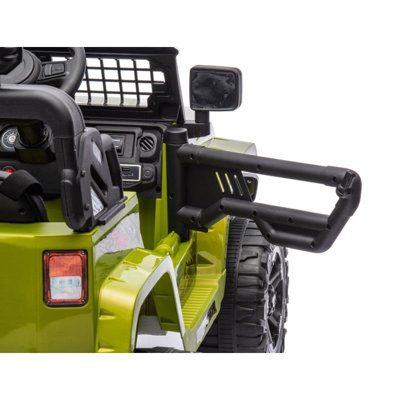 Auto Elettrica Macchina per Bambini Baby Fuoristrada 12V con Sedile in Pelle Tappetini Omaggio Full Optional – Variante Verde Militare