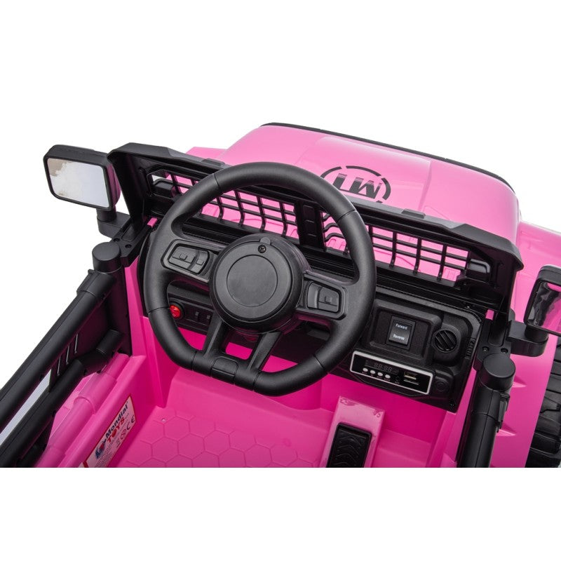 Auto Elettrica Macchina per Bambini Baby Fuoristrada 12V con Sedile in Pelle Tappetini Omaggio Full Optional – Variante Rosa