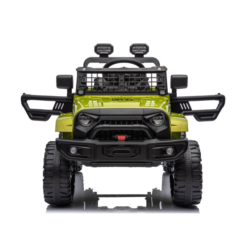 Auto Elettrica Macchina per Bambini Baby Fuoristrada 12V con Sedile in Pelle Tappetini Omaggio Full Optional – Variante Verde Militare