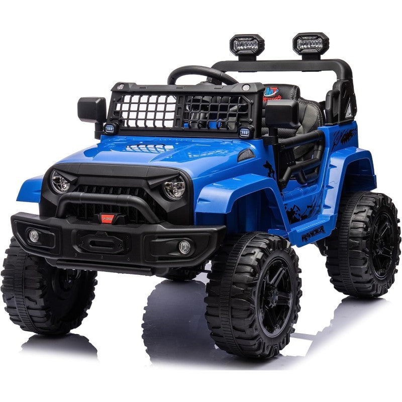 Auto Elettrica Macchina per Bambini Baby Fuoristrada 12V con Sedile in Pelle Tappetini Omaggio Full Optional - Blu