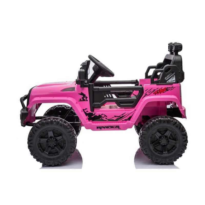 Auto Elettrica Macchina per Bambini Baby Fuoristrada 12V con Sedile in Pelle Tappetini Omaggio Full Optional – Variante Rosa