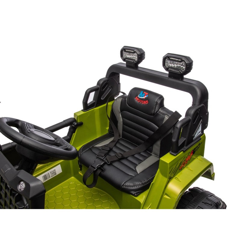 Auto Elettrica Macchina per Bambini Baby Fuoristrada 12V con Sedile in Pelle Tappetini Omaggio Full Optional – Variante Verde Militare
