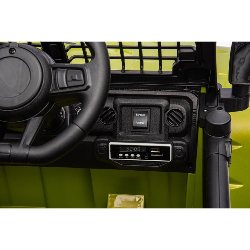 Auto Elettrica Macchina per Bambini Baby Fuoristrada 12V con Sedile in Pelle Tappetini Omaggio Full Optional – Variante Verde Militare