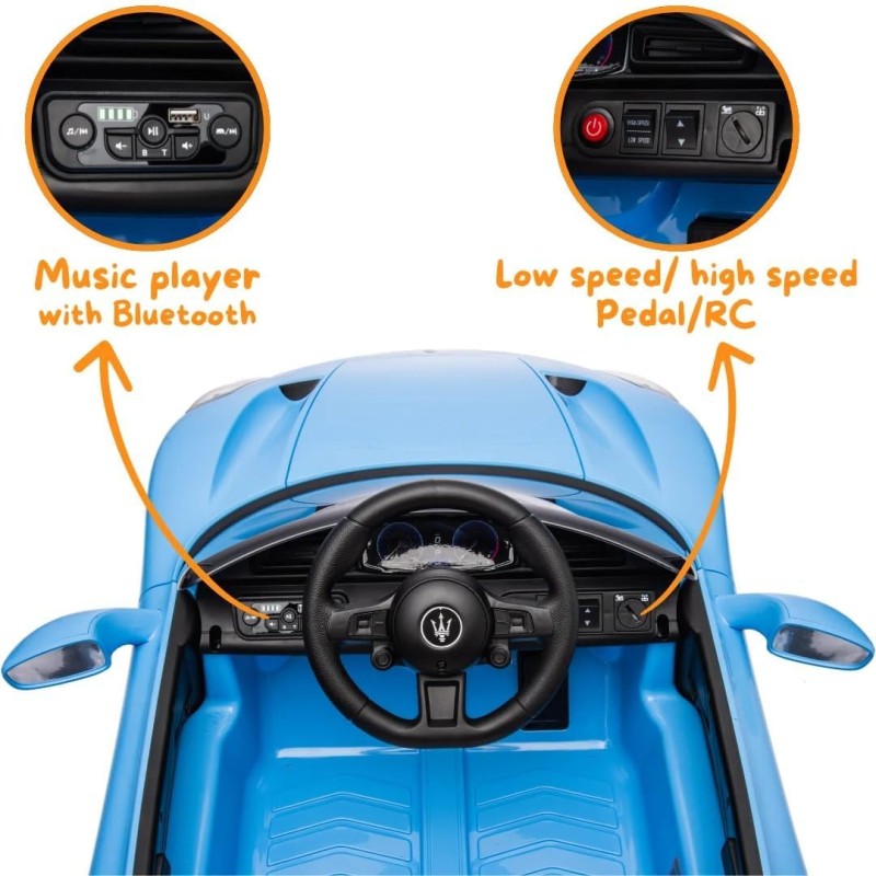 Auto Elettrica Macchina per Bambini Maserati Cielo MC20 12v Full Optional con Porte Apribili e Telecomando – Variante Celeste