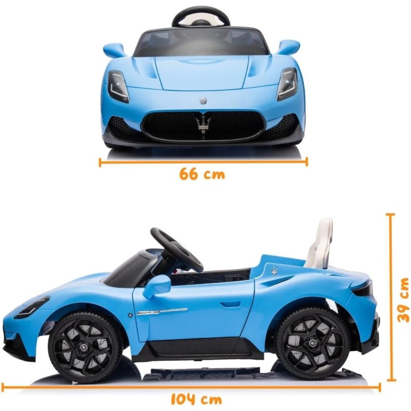 Auto Elettrica Macchina per Bambini Maserati Cielo MC20 12v Full Optional con Porte Apribili e Telecomando – Variante Celeste