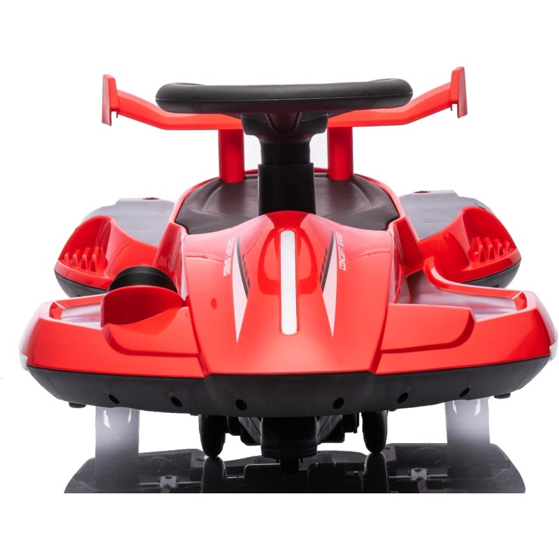 Auto Elettrica per Bambini 12V Macchina Vorticar Piroettante 2 in 1 con Sterzo 360° Effetto Fumo Musica Luci LED Telecomando – Variante Rosso