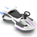 Auto Elettrica per Bambini 12V Macchina Vorticar Piroettante 2 in 1 con Sterzo 360° Effetto Fumo Musica Luci LED Telecomando – Variante Bianco