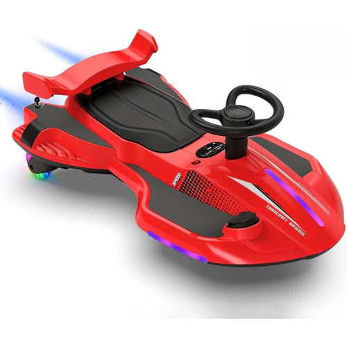Auto Elettrica per Bambini 12V Macchina Vorticar Piroettante 2 in 1 con Sterzo 360° Effetto Fumo Musica Luci LED Telecomando