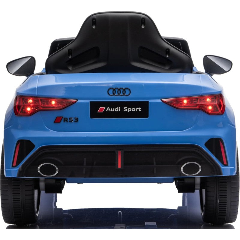 Auto Elettrica per Bambini Audi RS3 12V con Licenza Ufficiale Telecomando Cintura a 3 Punti Luci LED MP3 – Variante Blu