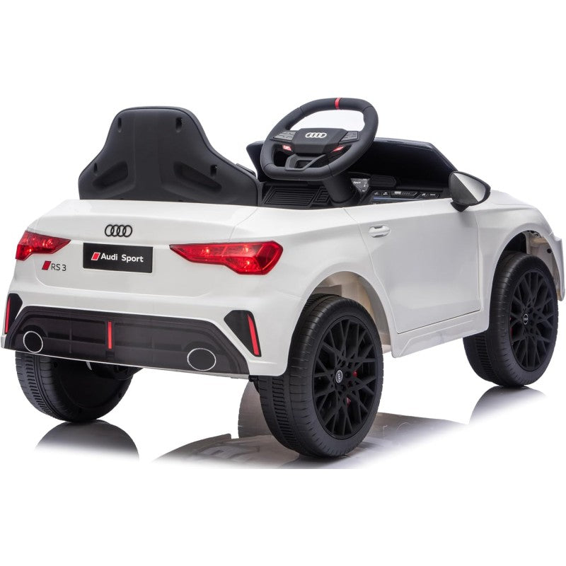 Auto Elettrica per Bambini Audi RS3 12V con Licenza Ufficiale Telecomando Cintura a 3 Punti Luci LED MP3 – Variante Bianco