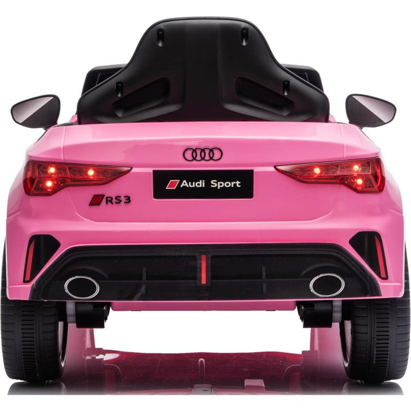 Auto Elettrica per Bambini Audi RS3 12V con Licenza Ufficiale Telecomando Cintura a 3 Punti Luci LED MP3 – Variante Rosa